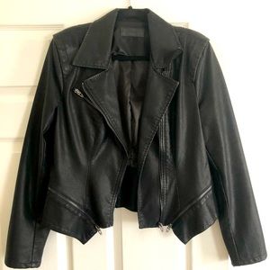 Women’s Black Faux Leather Motorcycle Jacket SizeL